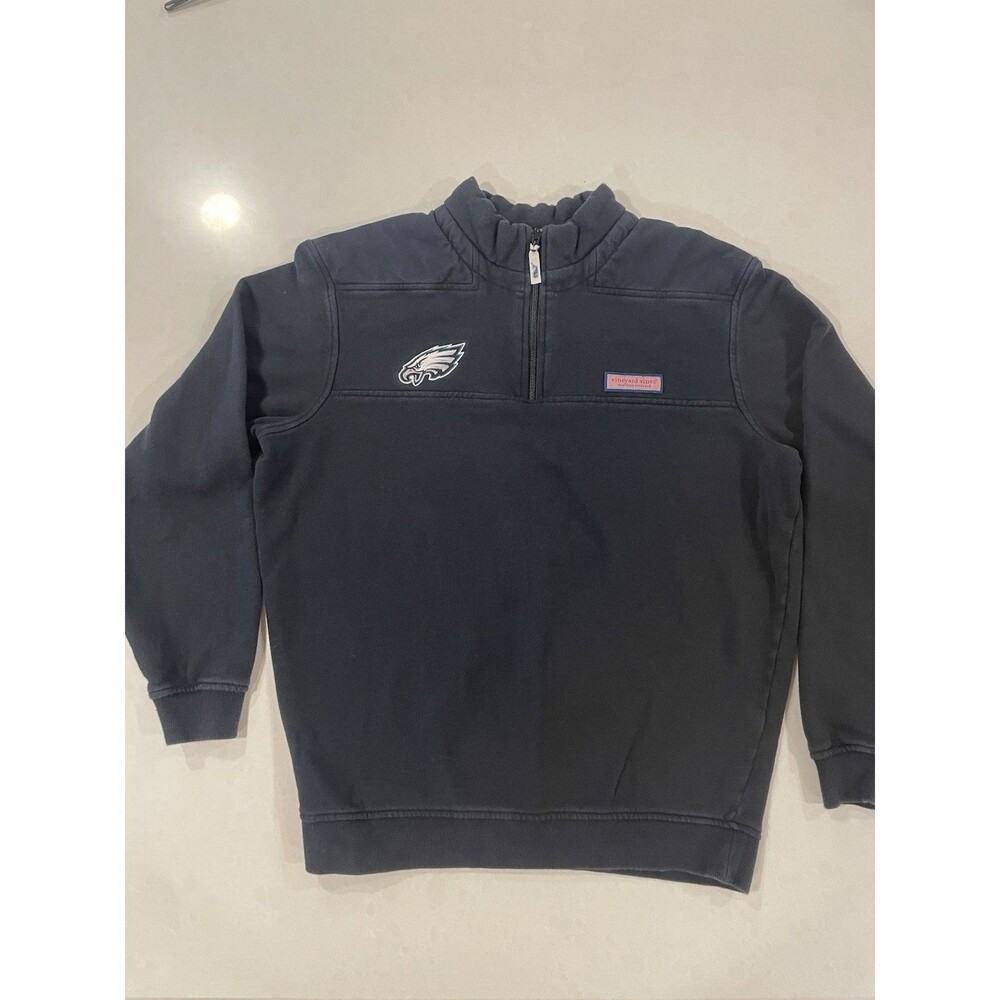 Philadelphia Eagles Vineyard Vines 1/4 Zip Sweatshirt Womens M Blue Fleece NFL